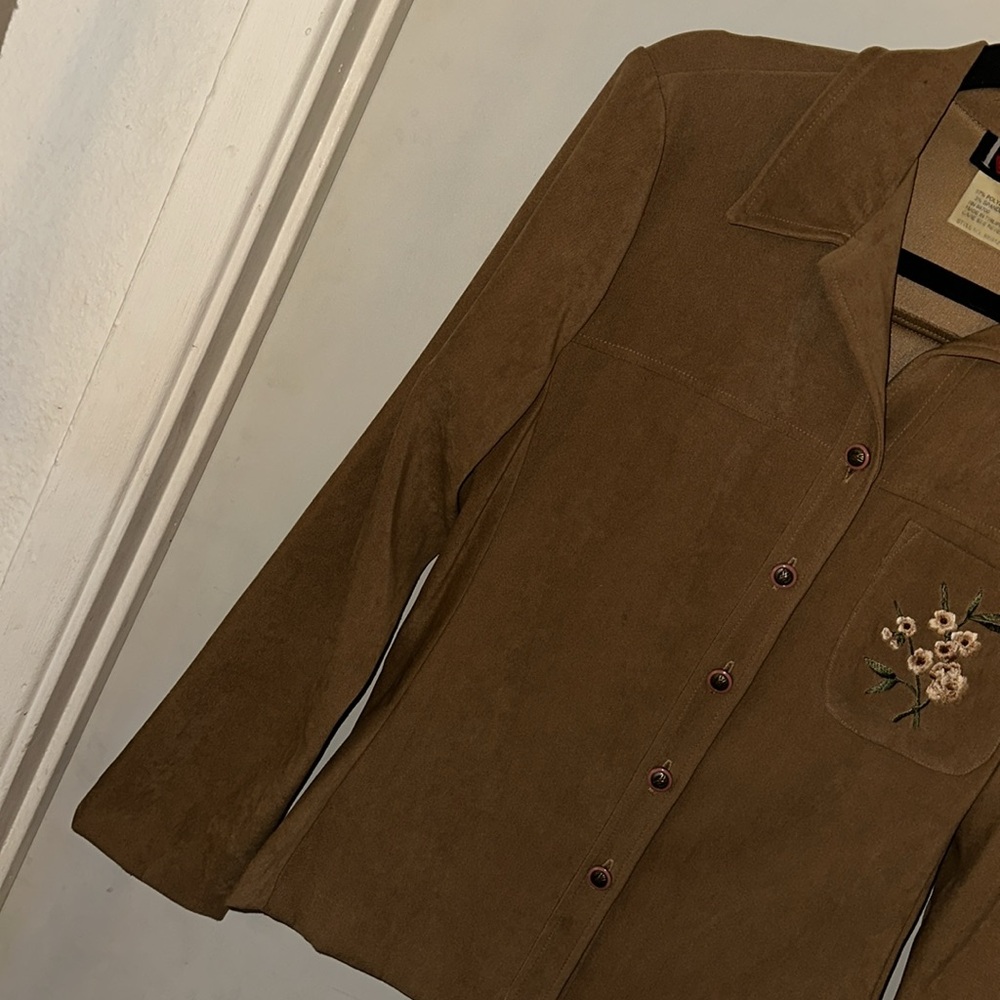 Vintage R&K suede button down top - Picture 5 of 11